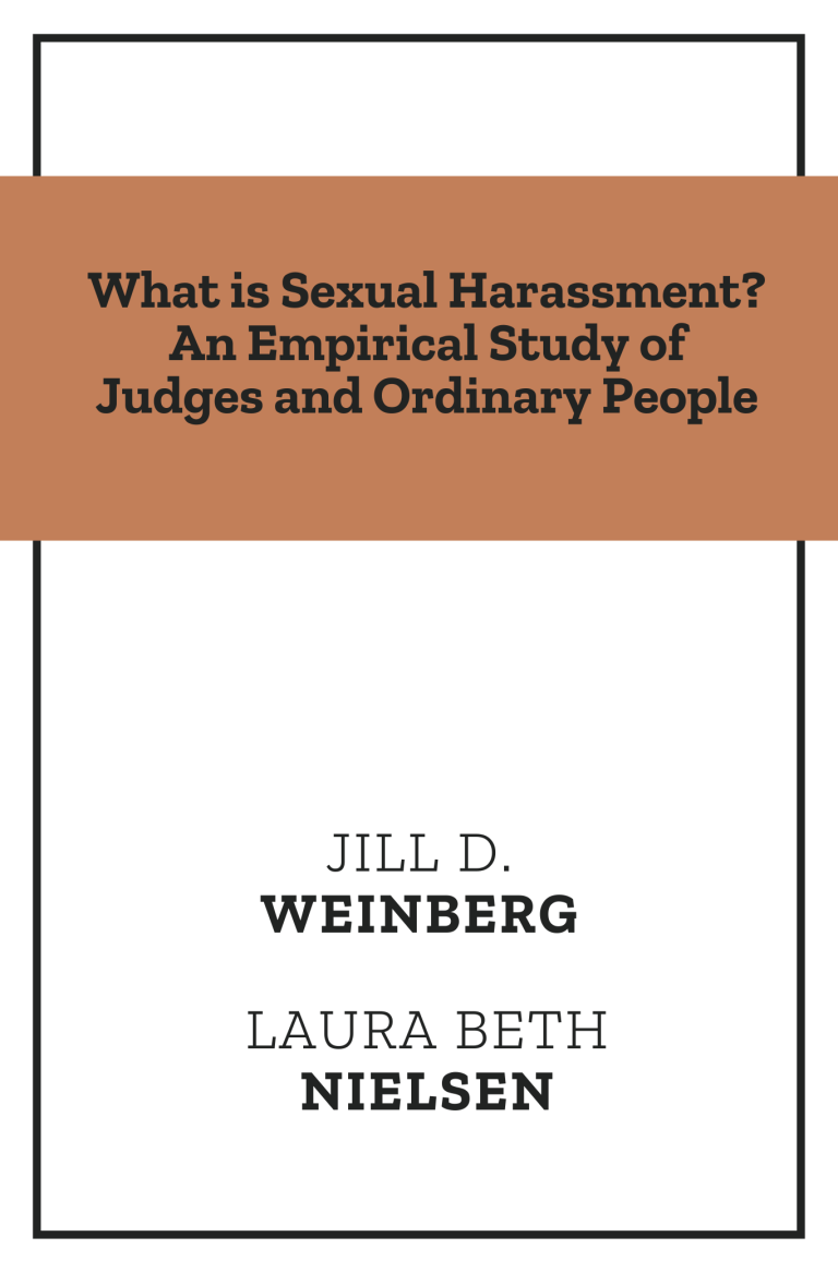 sexual harassment research articles