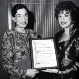 Justice Ruth Bader Ginsburg received the ABF Fellows Outstanding Scholar Award in 1995. She is pictured here with Marna Tucker, Vice-Chair of The Fellows, at the 1995 American Bar Association Annual Meeting.