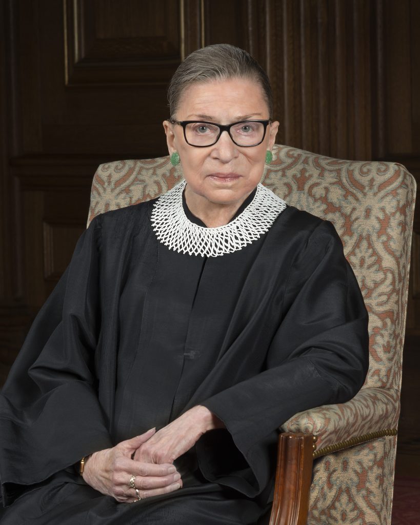 The 2016 official portrait of Justice Ruth Bader Ginsburg.